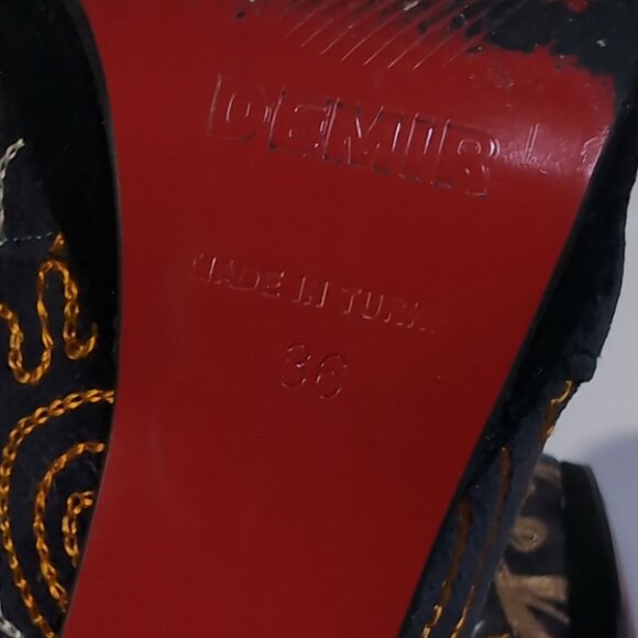 DEMIR FLORAL EMBROIDERED Heeled BOOT Womens Size 36 | US 6 - Picture 10 of 11